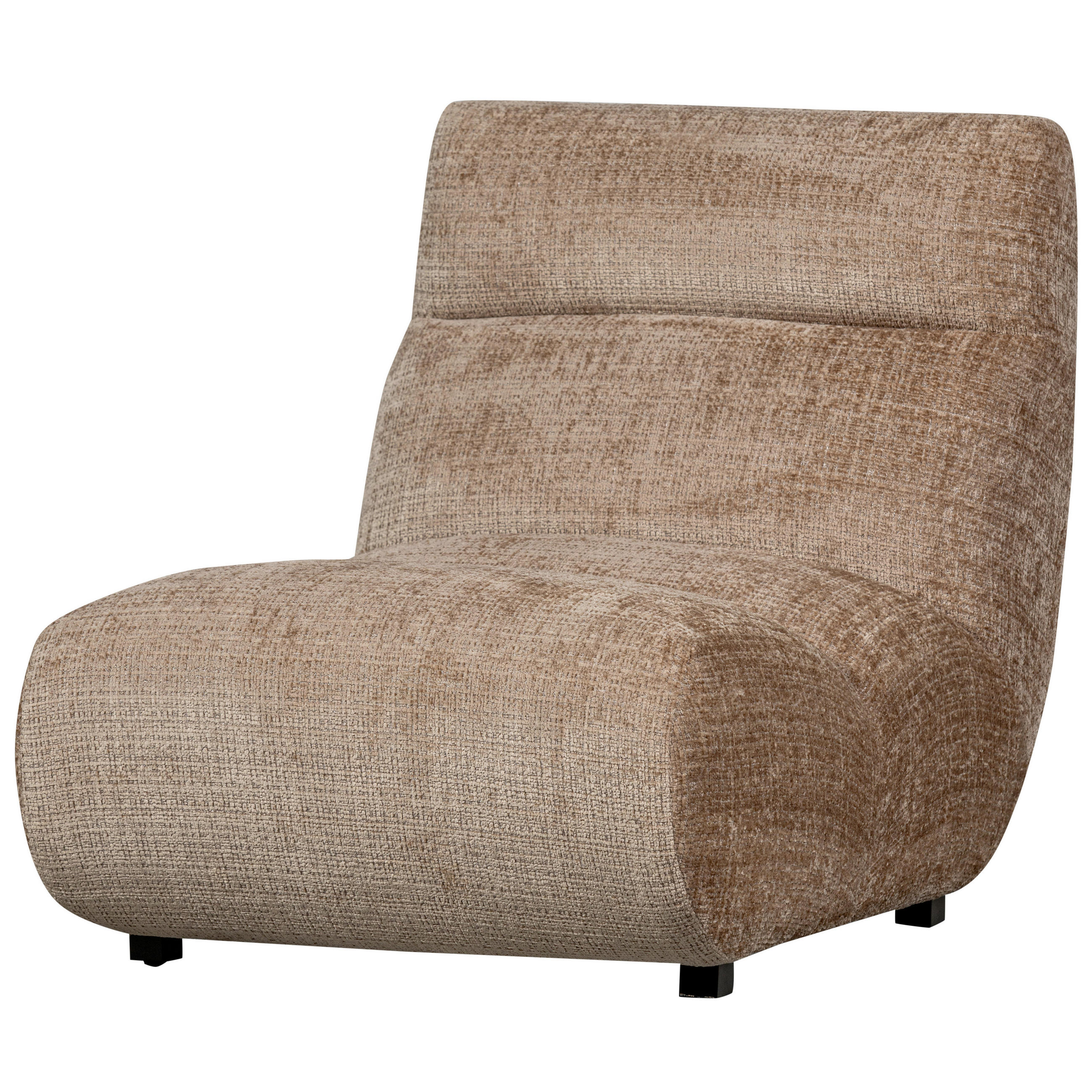 SESSEL in Chenille Beige  - Beige/Schwarz, Design, Kunststoff/Textil (75/82/96cm) - Livetastic