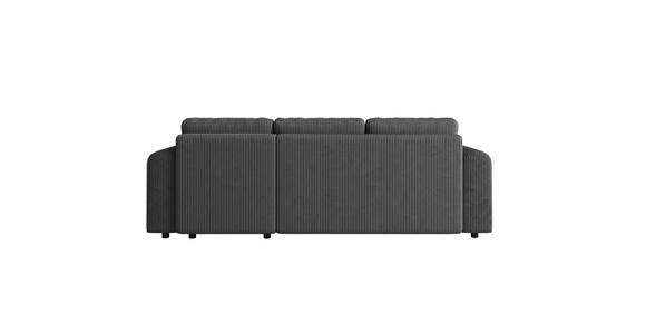 ECKSOFA inkl. Funktionen Dunkelgrau Cord  - Dunkelgrau/Schwarz, KONVENTIONELL, Kunststoff/Textil (260/200cm) - Xora