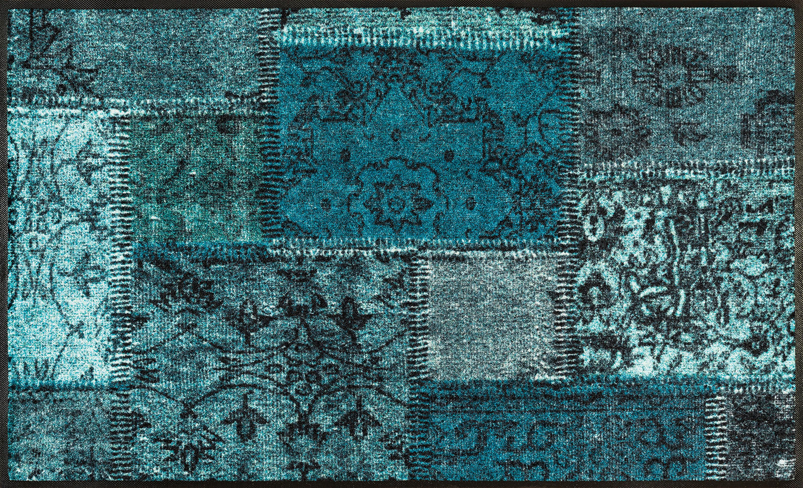 FUßMATTE  75/120 cm  Türkis  - Türkis, KONVENTIONELL, Kunststoff/Textil (75/120cm) - wash+dry