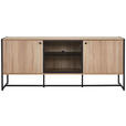 SIDEBOARD 180/75/41 cm  - Schwarz/Sonoma Eiche, MODERN, Holzwerkstoff/Metall (180/75/41cm) - Novel