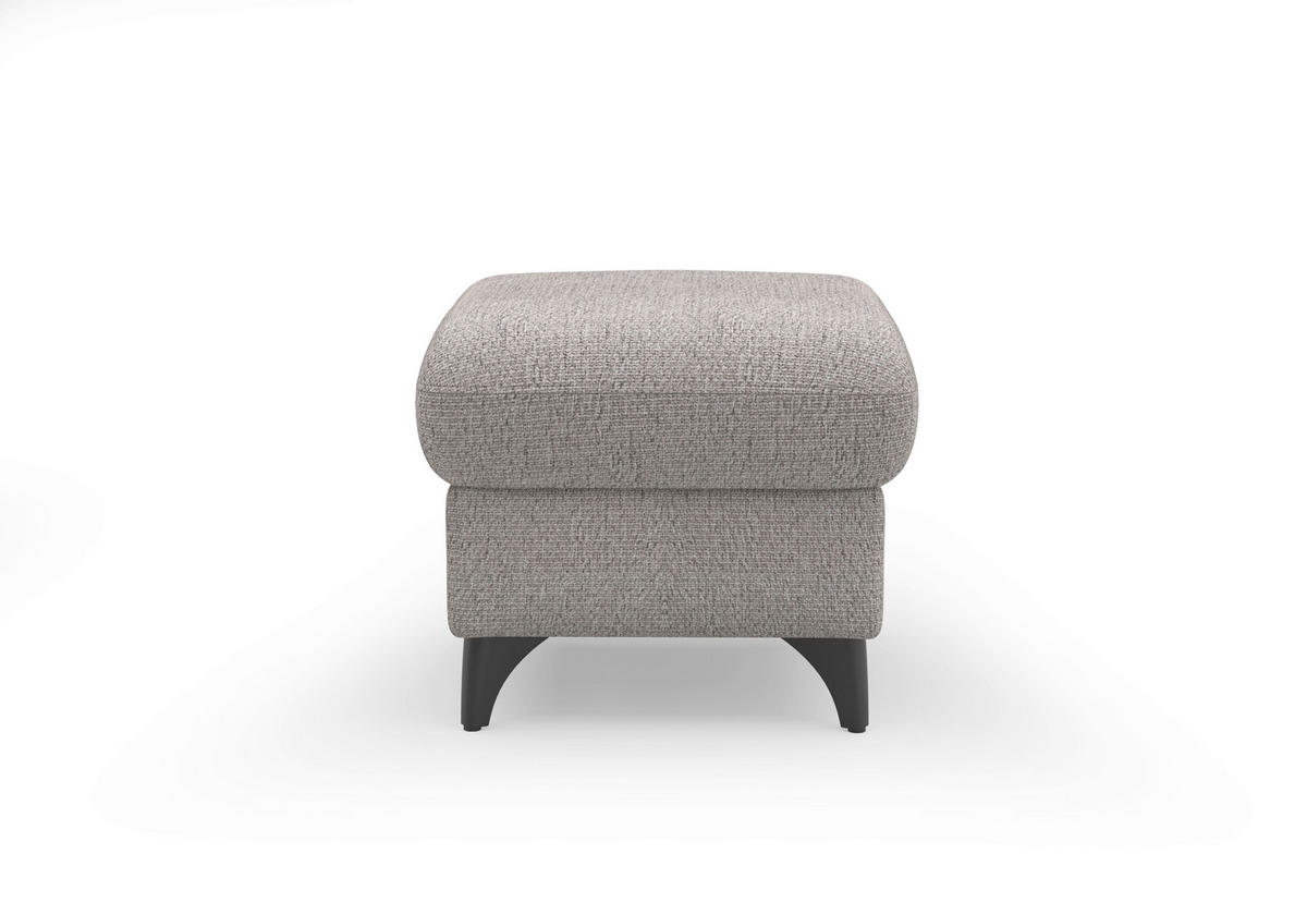 HOCKER in Textil Silberfarben  - Silberfarben/Schwarz, KONVENTIONELL, Textil/Metall (58/48/58cm) - Sit & More