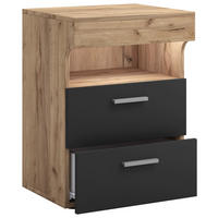 NACHTSCHRANK 45/61/39 cm  - Honigeiche/Anthrazit, MODERN, Holzwerkstoff/Kunststoff (45/61/39cm) - MID.YOU