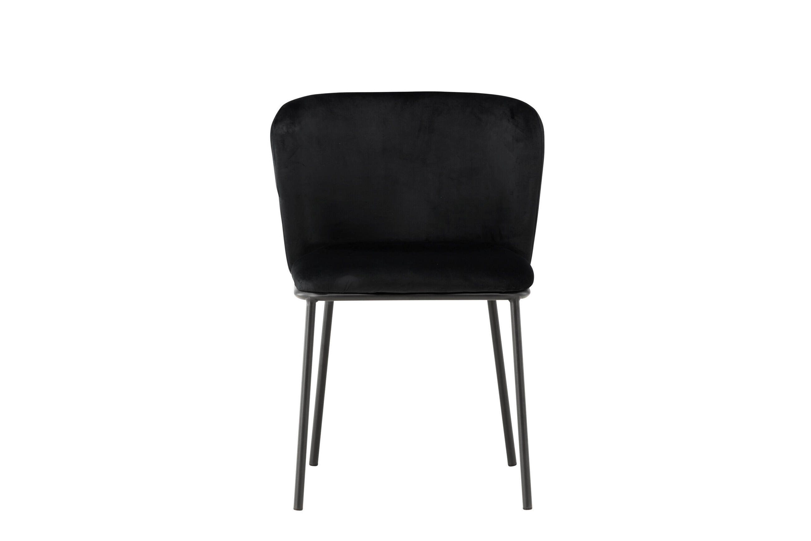 STUHL Schwarz  - Schwarz, Design, Textil/Metall (53/77/60cm) - Livetastic