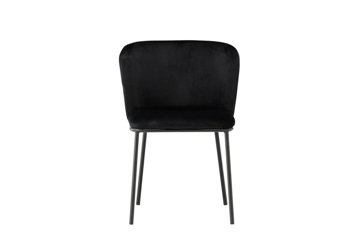 STUHL Schwarz  - Schwarz, Design, Textil/Metall (53/77/60cm) - Livetastic