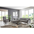 ECKSOFA in Struktur Grau 235/275 cm - Schwarz/Grau, MODERN, Textil/Metall (235/275cm) - Cantus