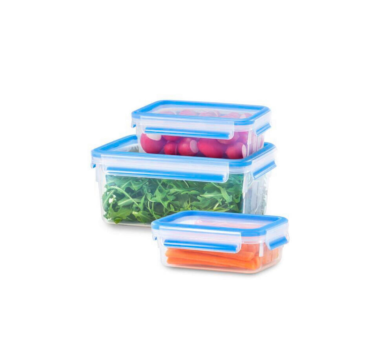 FRISCHHALTEDOSENSET Clip & Close 3-teilig  - Transparent, Basics, Kunststoff (26,3/19,5/11cm) - Emsa