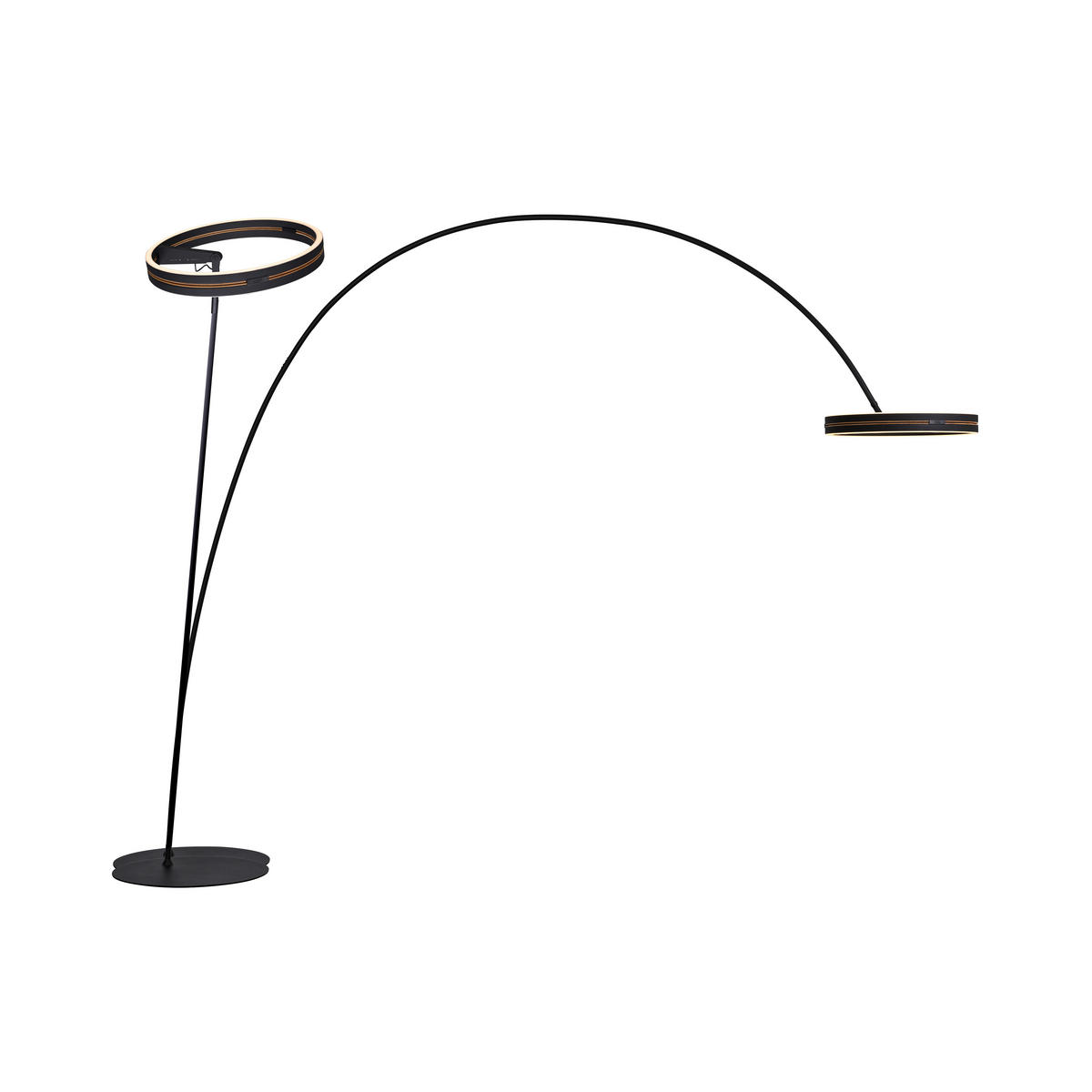 BOGENLEUCHTE - Schwarz, Design, Kunststoff/Metall (290/60/250cm) - Neuhaus PURE