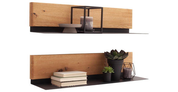WANDBOARDSET  90/20/22 cm  - Wildeiche, Natur, Holz/Metall (90/20/22cm) - Linea Natura