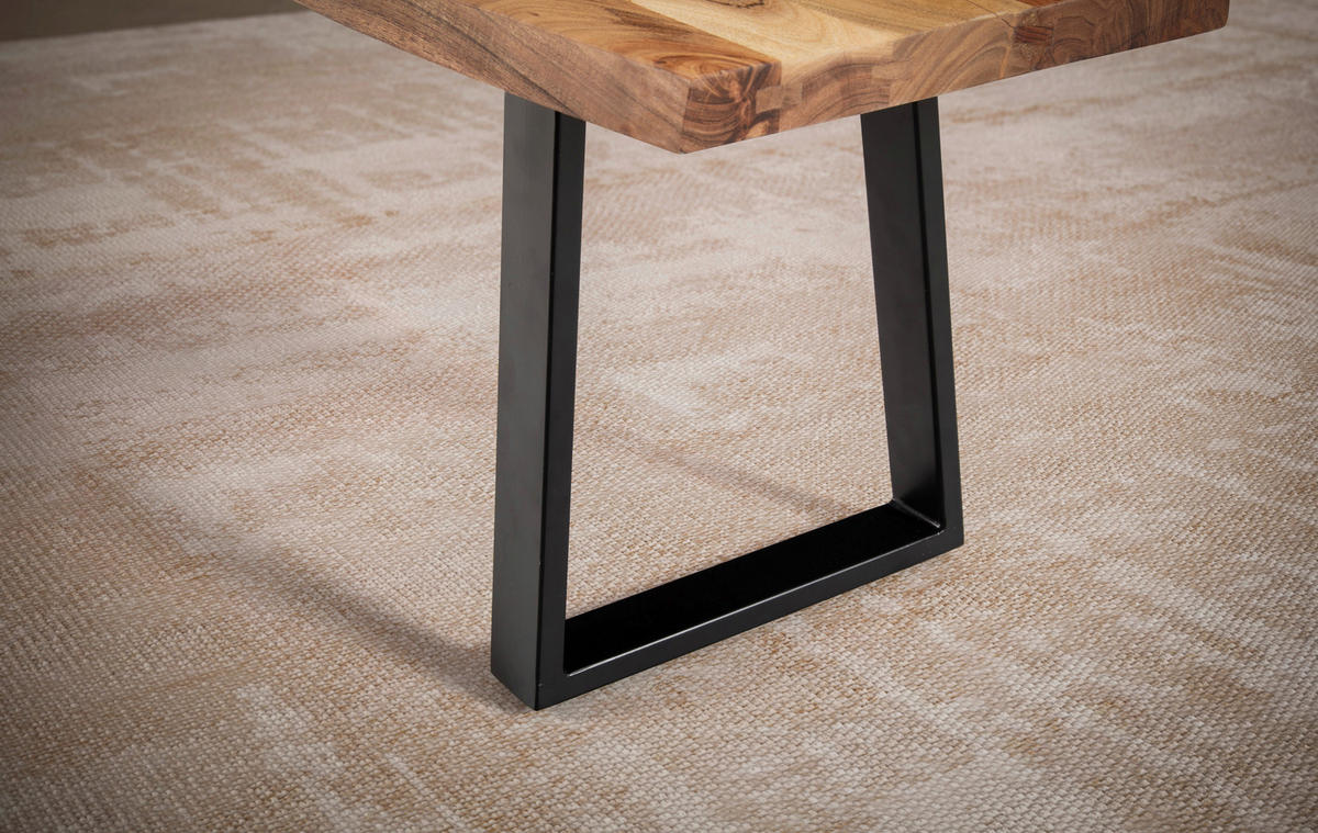 SITZBANK in Holz Akaziefarben  - Schwarz/Akaziefarben, Modern, Holz/Metall (120/45,5/40cm) - MID.YOU