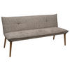 SITZBANK 179/86/65 cm Chenille Taupe, Eichefarben Eiche massiv Holz  - Taupe/Eichefarben, KONVENTIONELL, Holz/Textil (179/86/65cm) - Valdera
