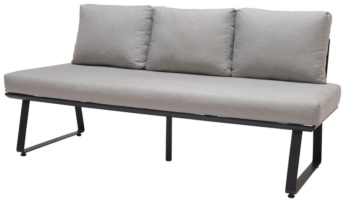 GARTENBANK 177/74,7/73,3 cm  Carbonstahl  - Hellgrau/Schwarz, Design, Textil/Metall (177/74,7/73,3cm) - Ambia Garden