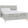 BOXSPRINGBETT 200/200 cm  in Hellgrau  - Eichefarben/Hellgrau, KONVENTIONELL, Holz/Textil (200/200cm) - Voleo