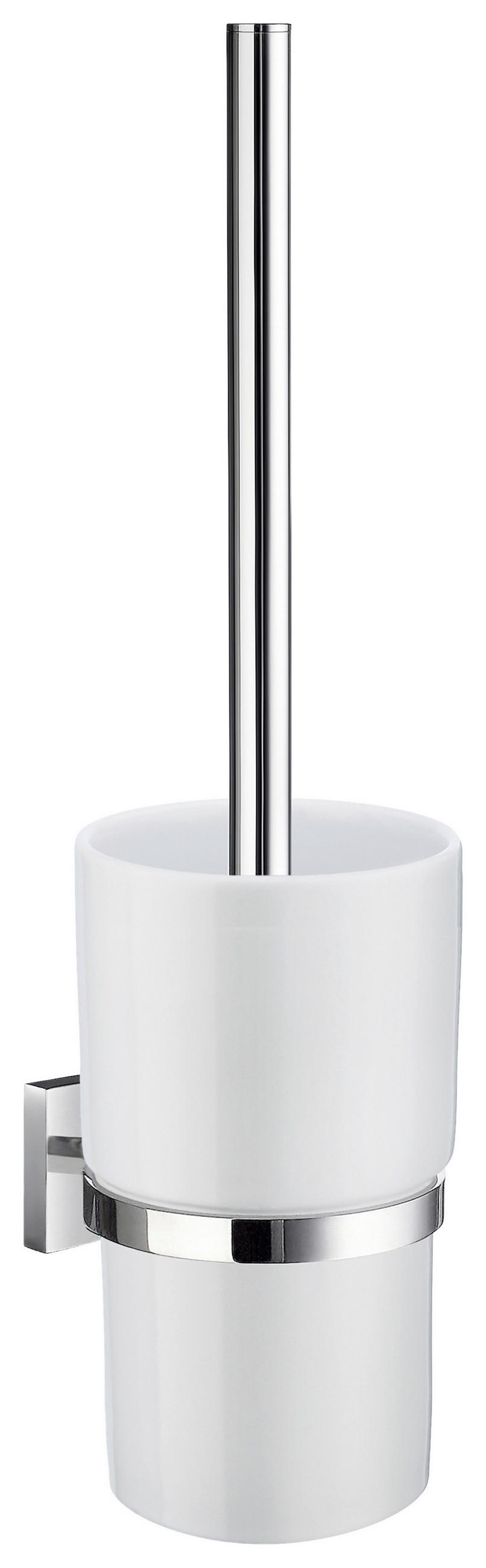 WC-BÜRSTENGARNITUR - Chromfarben/Weiß, Basics, Keramik/Kunststoff (11,9/38/11,9cm) - Smedbo