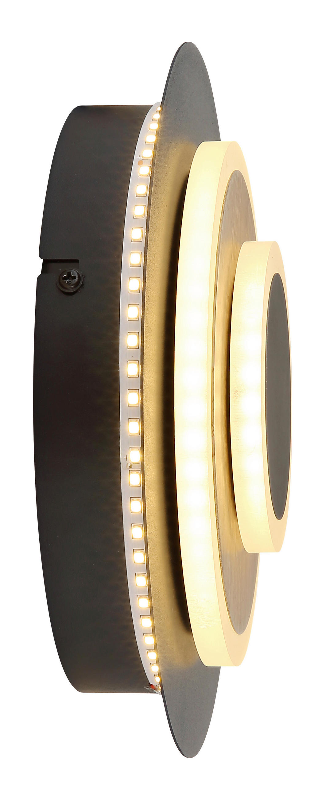 LED-WANDLEUCHTE 23/30 cm   - Anthrazit/Schwarz, Design, Kunststoff/Metall (23/30cm) - Globo