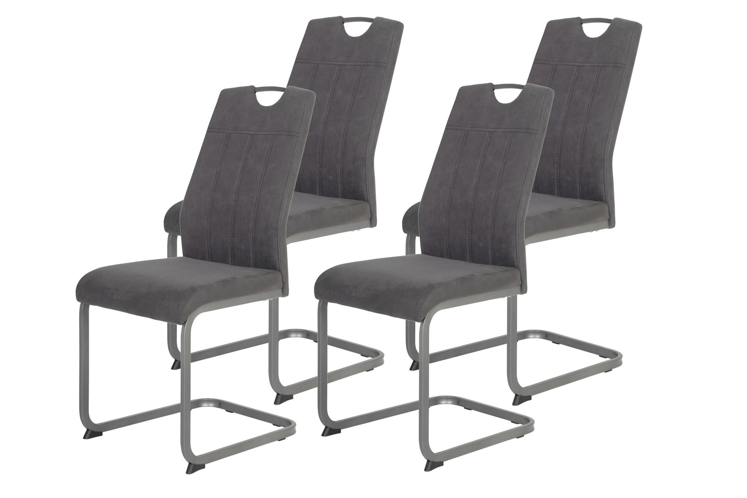 P & B Schwingstuhl-Set Christina Anthrazit 44x61x98 cm