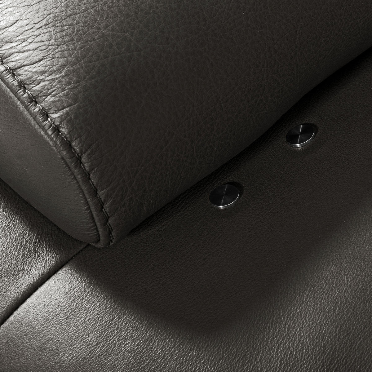 ECKSOFA  in Echtleder Anthrazit  306/237 cm  - Anthrazit/Schwarz, Design, Leder/Metall (306/237cm) - Livetastic