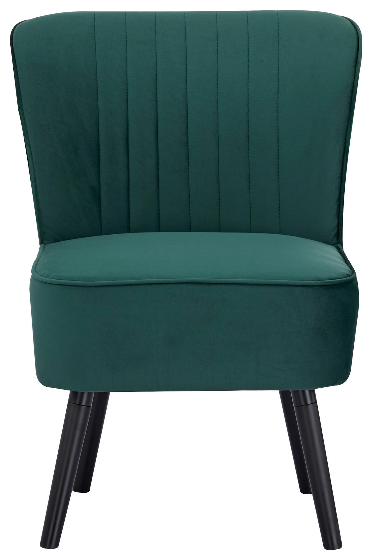 SESSEL Samt Grün    - Schwarz/Grün, Design, Holz/Textil (58/80/64cm) - P & B