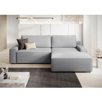 ECKSCHLAFSOFA CHALLANGE  mit Schlafen auf Sitzhöhe, Rücken echt, Armteil links, Armteil rechts Struktur Grau  - Schwarz/Grau, MODERN, Kunststoff/Textil (246/168cm) - Trendmanufaktur