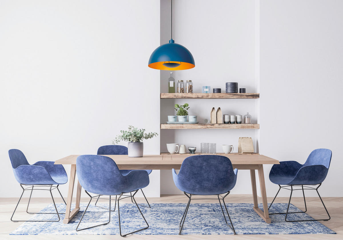 HÄNGELEUCHTE 40/150 cm    - Blau, Design, Metall (40/150cm) - Lucide
