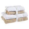 FROTTIERSET SET VIENNA STYLE Braun, Weiß 4-teilig  - Braun/Weiß, Basics, Textil - Vossen