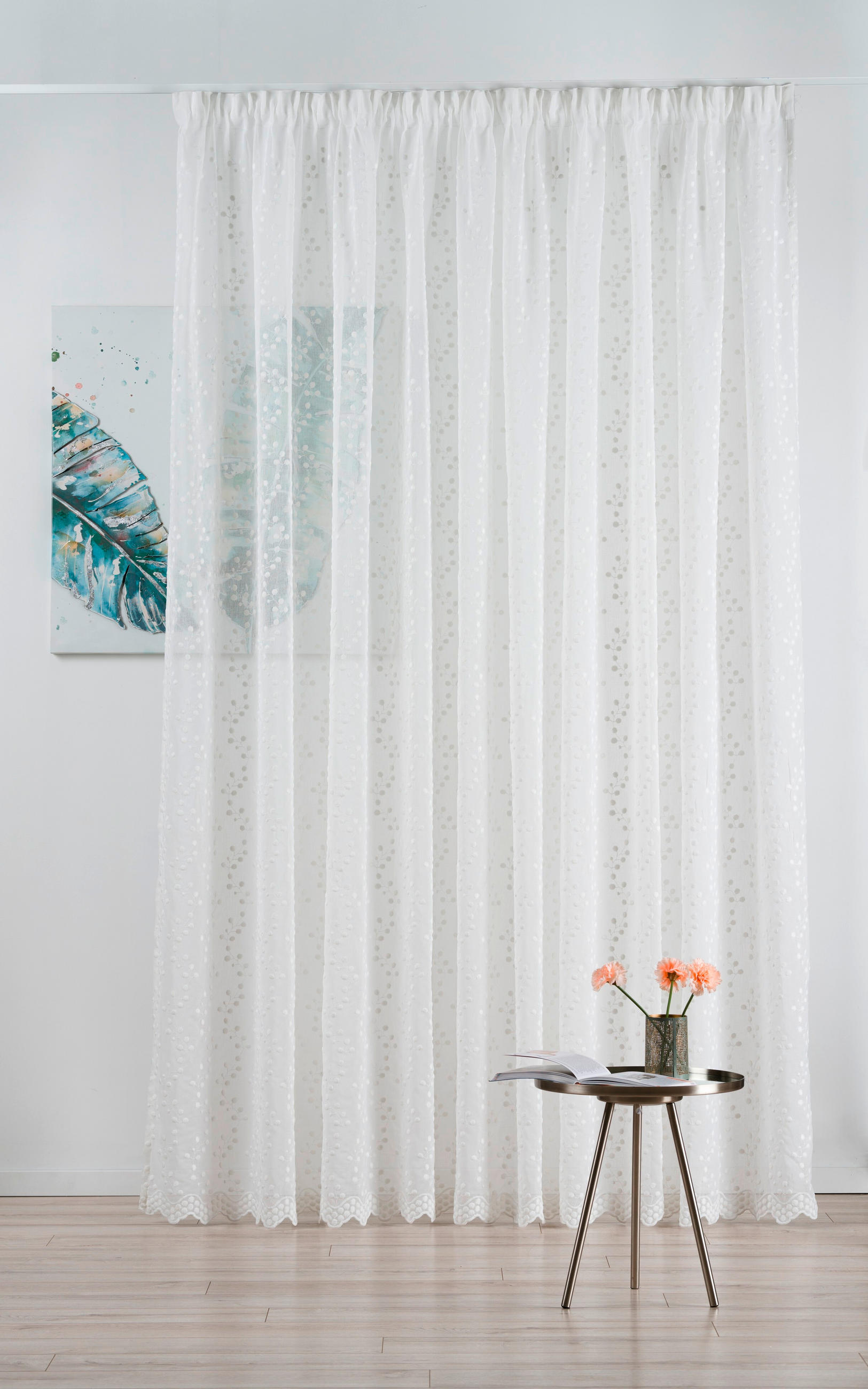 PERDEA CONFECțIONATĂ transparent  - alb, Basics, textil (26.5/43/5cm)
