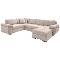 Wohnlandschaft tekstil  bež   - bež/boje kroma, Konvencionalno, tekstil/metal (219/305/157cm) - Livetastic