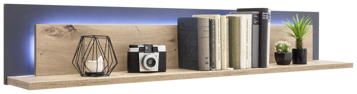 WANDBOARD in 139/24/20 cm Anthrazit, Eichefarben  - Eichefarben/Anthrazit, Design, Holzwerkstoff (139/24/20cm) - Livetastic