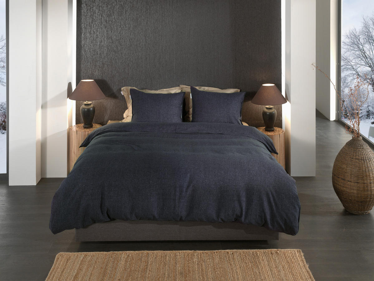 BETTWÄSCHE Franela Flanell 155/220 cm  - Dunkelblau, Basics, Textil (155/220cm)