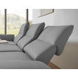 ECKSOFA  in Flachgewebe Hellgrau Armteilverstellung, Relaxfunktion, Drehsitzfunktion  175-224/255-365 cm  - Hellgrau/Schwarz, Design, Textil/Metall (175-224/255-365cm) - Dieter Knoll