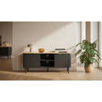 LOWBOARD  120/52/40 cm  Beimöbel erhältlich, stehend  - Eichefarben/Goldfarben, Trend, Holzwerkstoff/Metall (120/52/40cm) - Xora