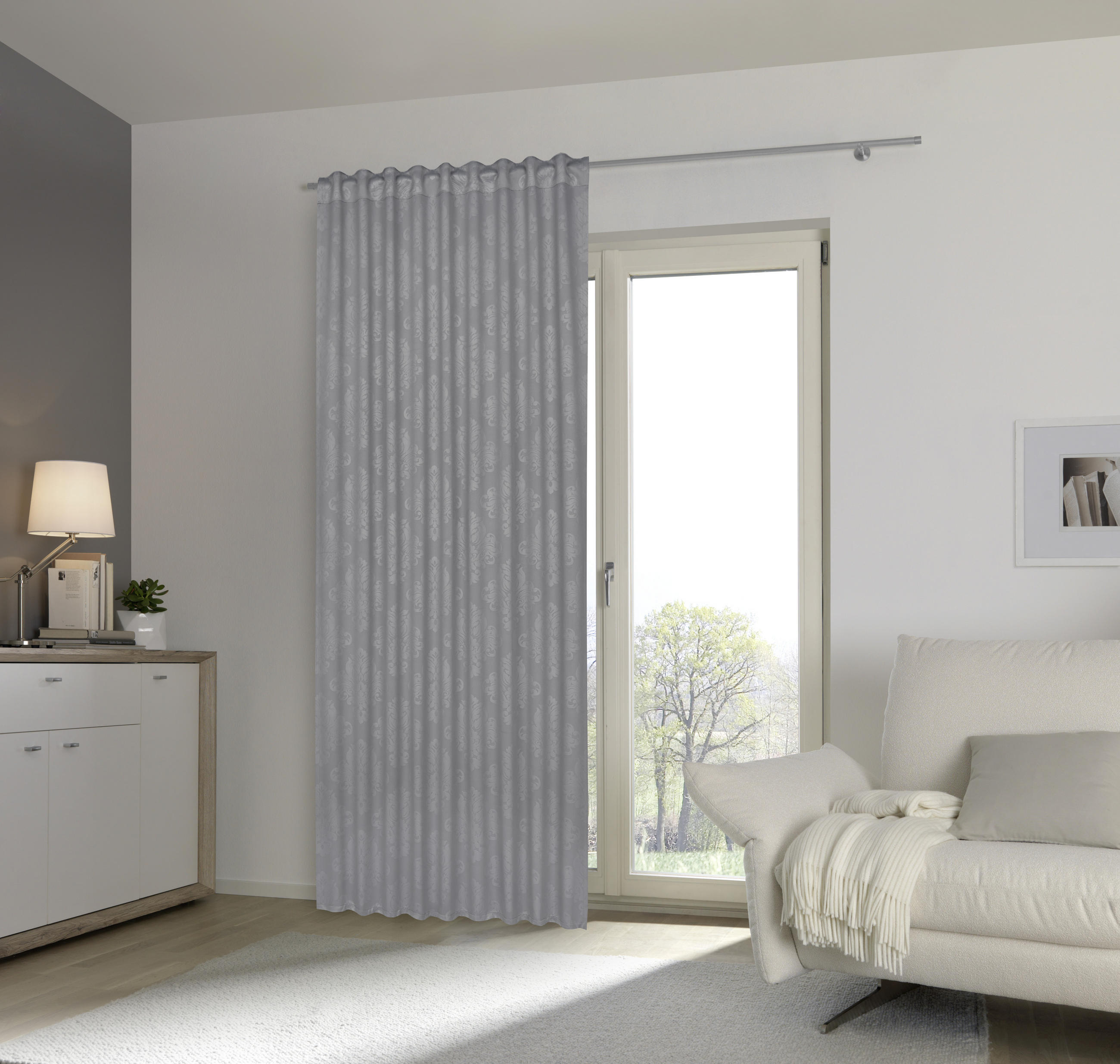 ZATEMŇOVACÍ ZÁVES, black-out (neprepúšťa svetlo), 135/245 cm - sivá, Konventionell, textil (135/245cm) - Boxxx