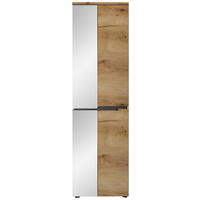 GARDEROBENSCHRANK  in 55/192/38 cm  - Eichefarben/Schwarz, KONVENTIONELL, Glas/Holzwerkstoff (55/192/38cm) - Xora