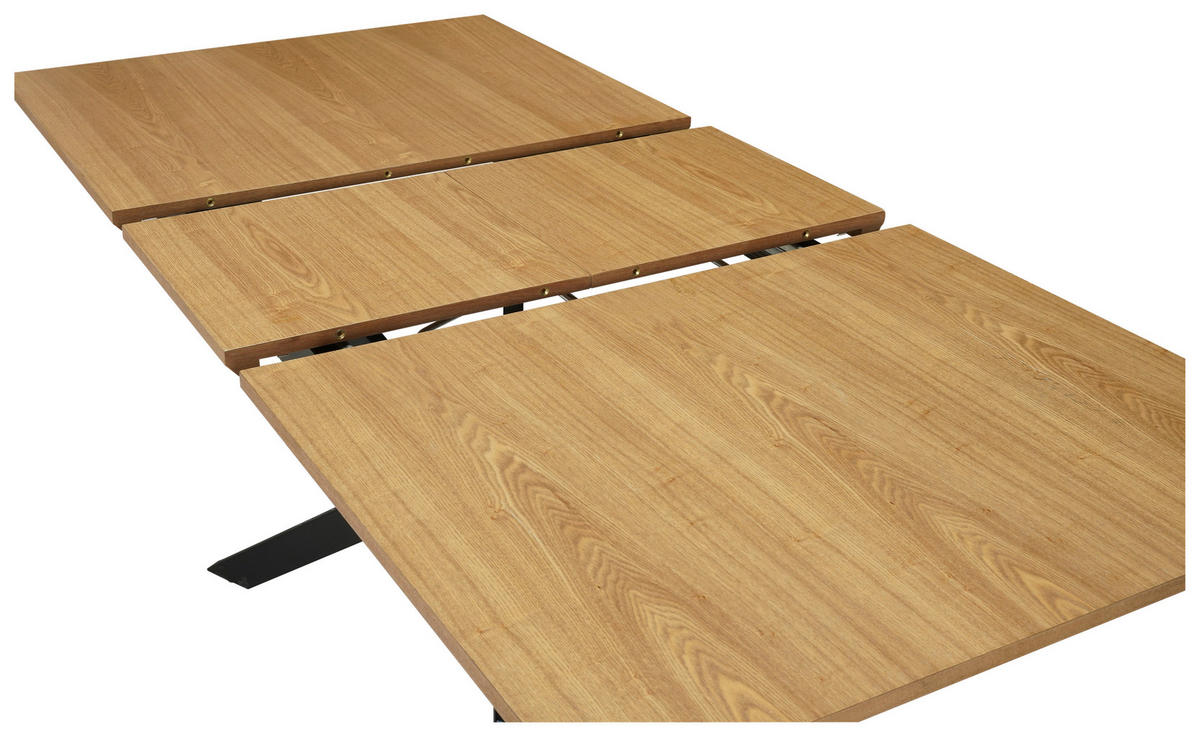 MATBORD svart, ekfärgad rektangulär  utdragbar  - svart/ekfärgad, Modern, metall/trämaterial (140-180/90/76cm) - Carryhome
