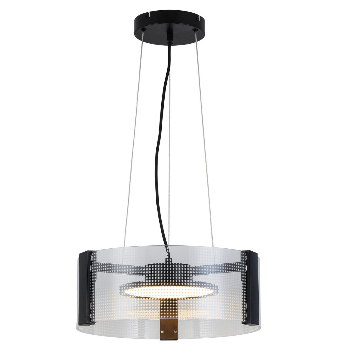 LED FÜGGŐLÁMPA 40/120 cm  - fekete/áttetsző, Design, műanyag/fém (40/120cm) - Novel