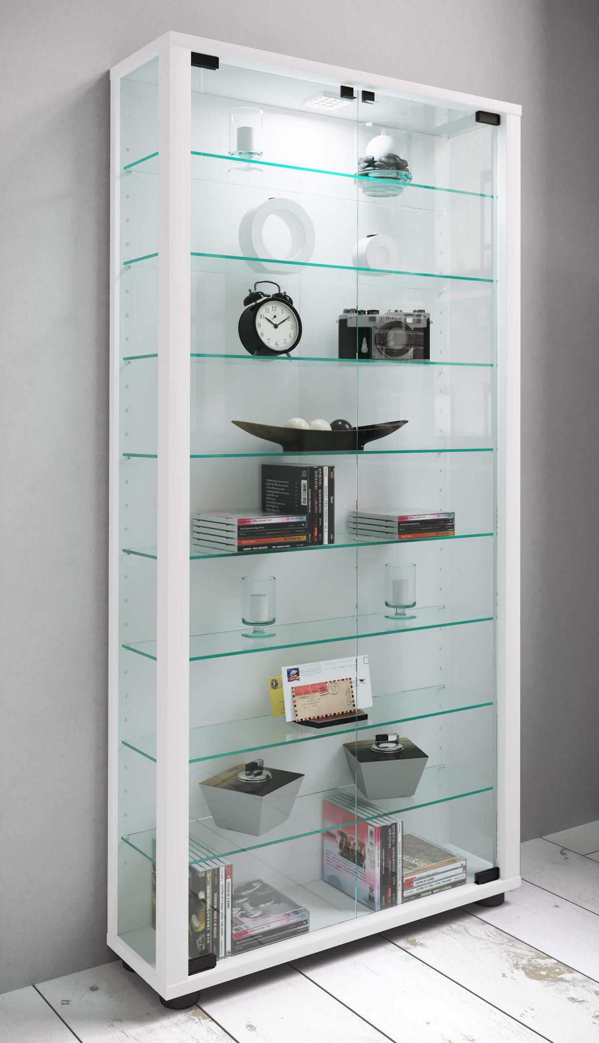 Vitrină,   - Design (59/113/18cm) - MID.YOU