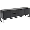 LOWBOARD  in 180/58/40 cm  - Schwarz/Grau, Design, Holzwerkstoff/Metall (180/58/40cm) - Novel