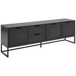 LOWBOARD  in 180/58/40 cm  - Schwarz/Grau, Design, Holzwerkstoff/Metall (180/58/40cm) - Novel
