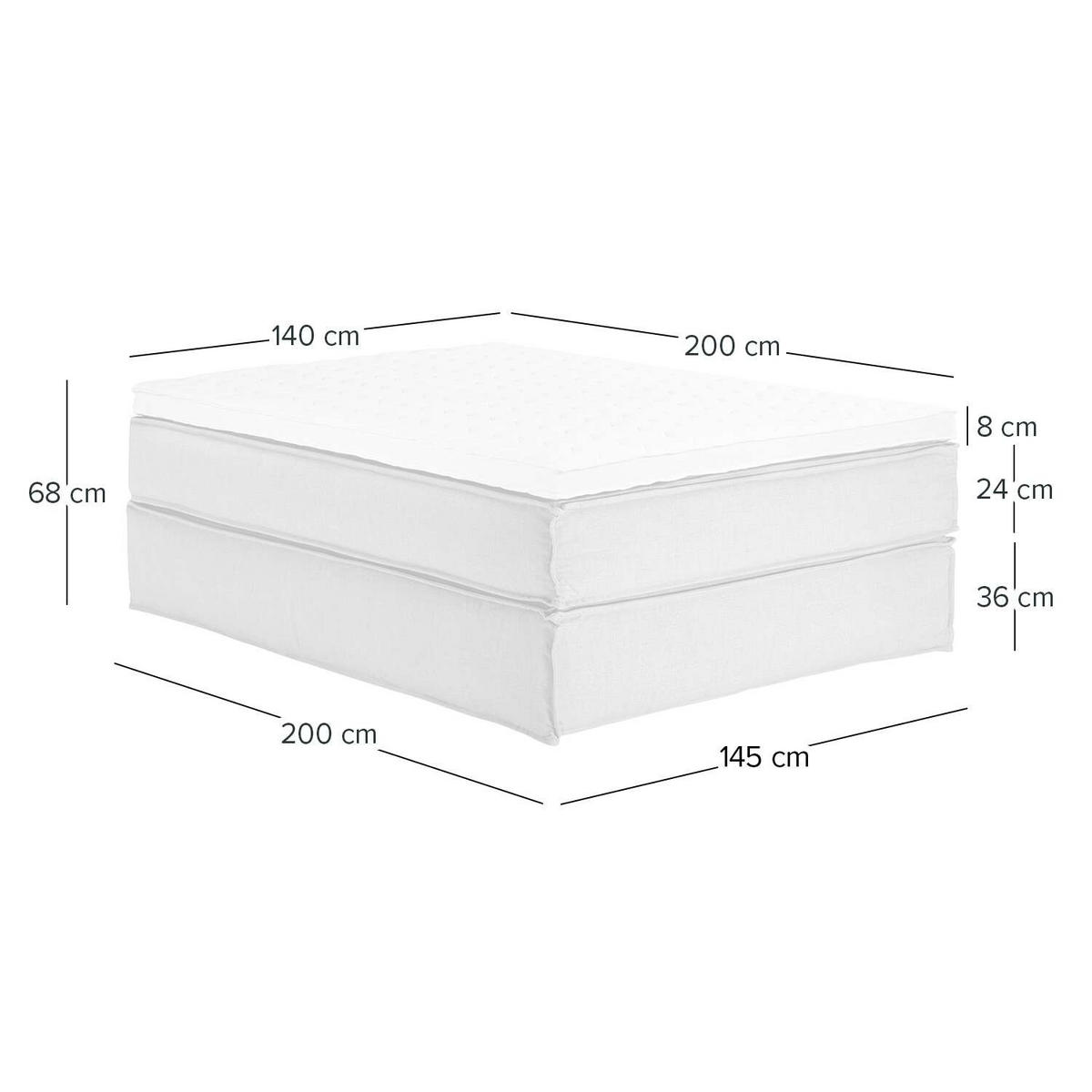 BOXSPRINGBETT 140/200 cm  in Beige  - Beige/Schwarz, Design, Textil (140/200cm) - home24