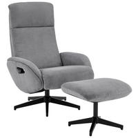 RELAXSESSELSET inkl. Funktion Cord Relaxfunktion, Hocker    - Dunkelgrau/Schwarz, Design, Textil/Metall (75/106/74cm) - Xora