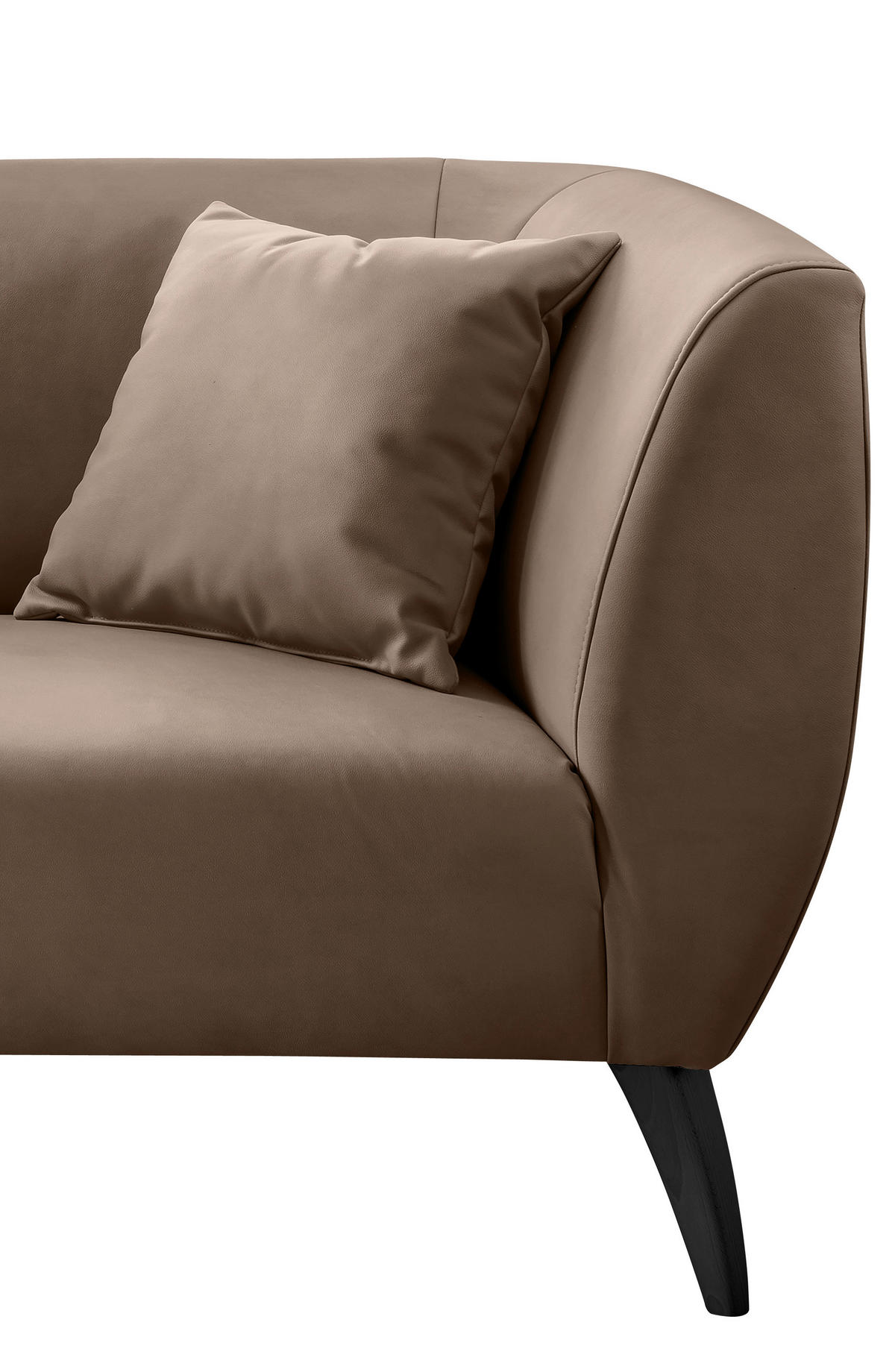 2-SITZER-SOFA in Lederlook Braun  - Schwarz/Braun, Modern, Holz/Textil (172/83/88cm) - Livetastic