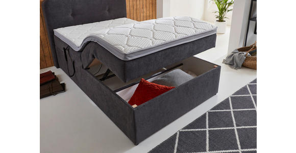 BOXSPRINGBETT 100/200 cm  in Grau  - Schwarz/Grau, KONVENTIONELL, Kunststoff/Textil (100/200cm) - Carryhome