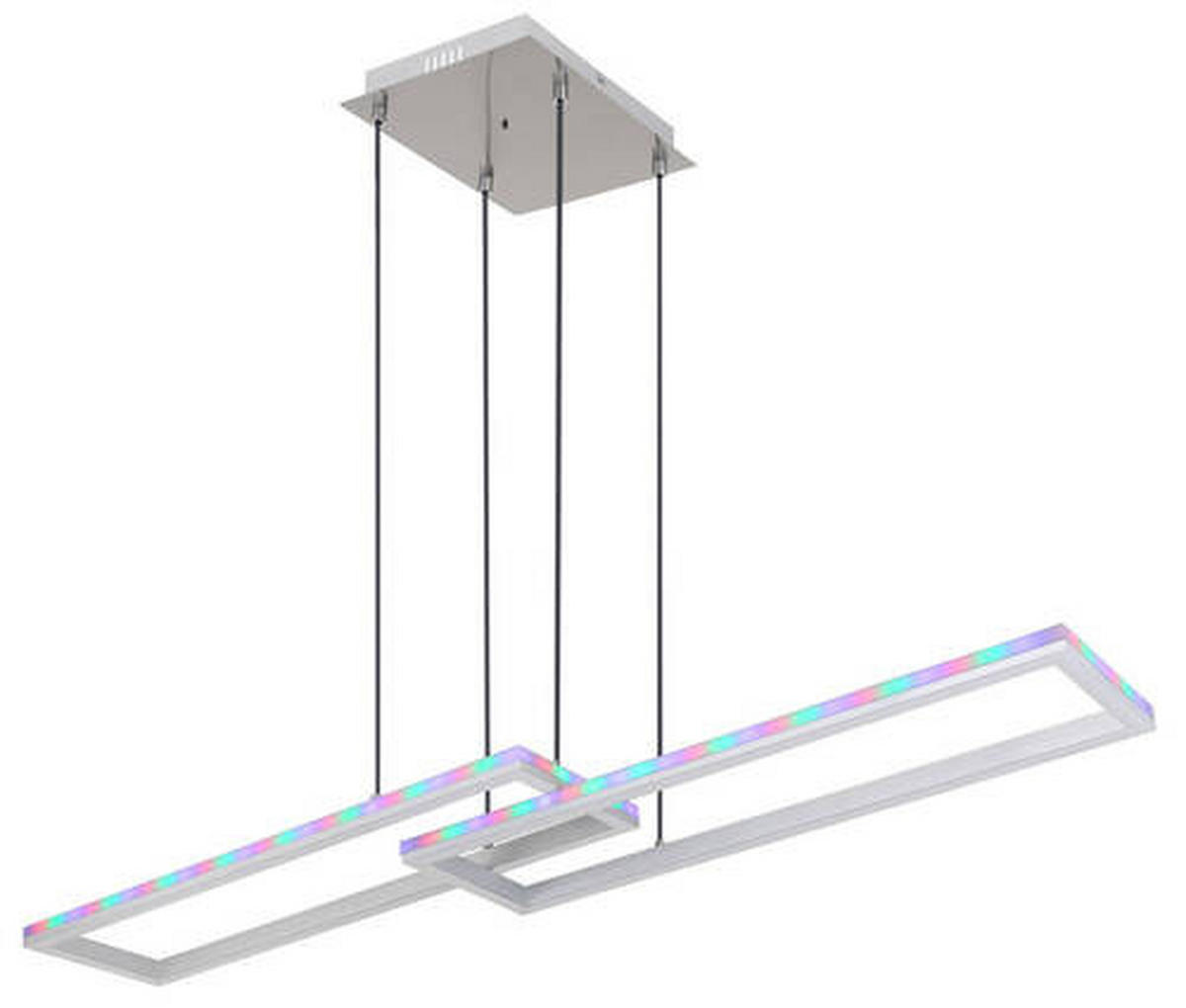 LED-HÄNGLAMPA 119,5/25,5/120 cm  - opal/silver, Trend, metall/plast (119,5/25,5/120cm) - Globo