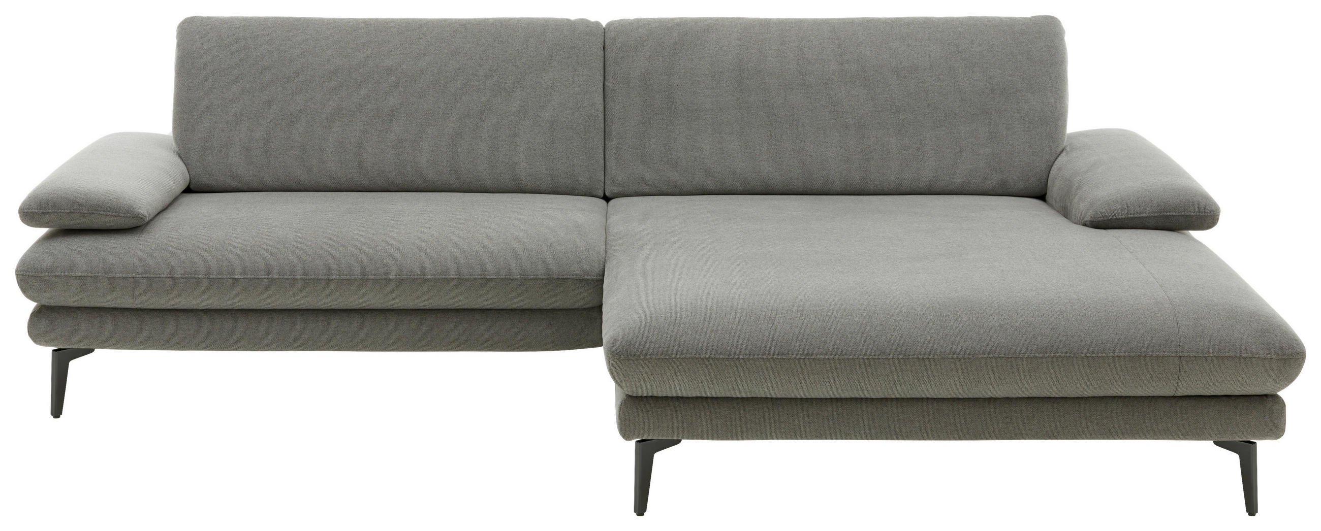 ECKSOFA Grau Webstoff  - Schwarz/Grau, Design, Textil/Metall (284/184cm) - Dieter Knoll