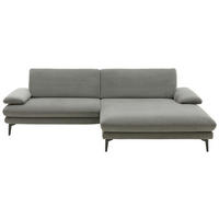ECKSOFA Webstoff Grau  - Schwarz/Grau, Design, Textil/Metall (284/184cm) - Dieter Knoll