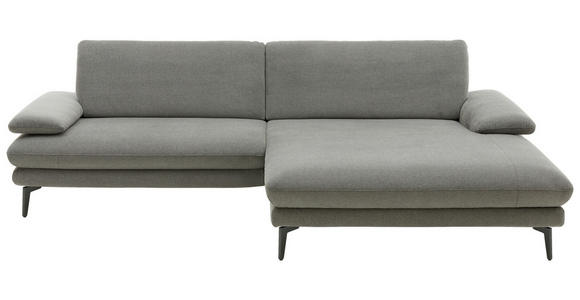 ECKSOFA  in Webstoff Grau  284/184 cm  - Schwarz/Grau, Design, Textil/Metall (284/184cm) - Dieter Knoll