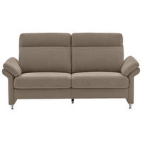 3-SITZER-SOFA Flachgewebe Taupe  - Taupe/Alufarben, MODERN, Textil/Metall (196/103/89cm) - Pure Home Comfort