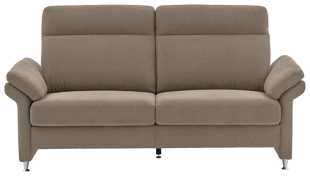 3-SITZER-SOFA Flachgewebe Taupe  - Taupe/Alufarben, MODERN, Textil/Metall (196/103/89cm) - Pure Home Comfort