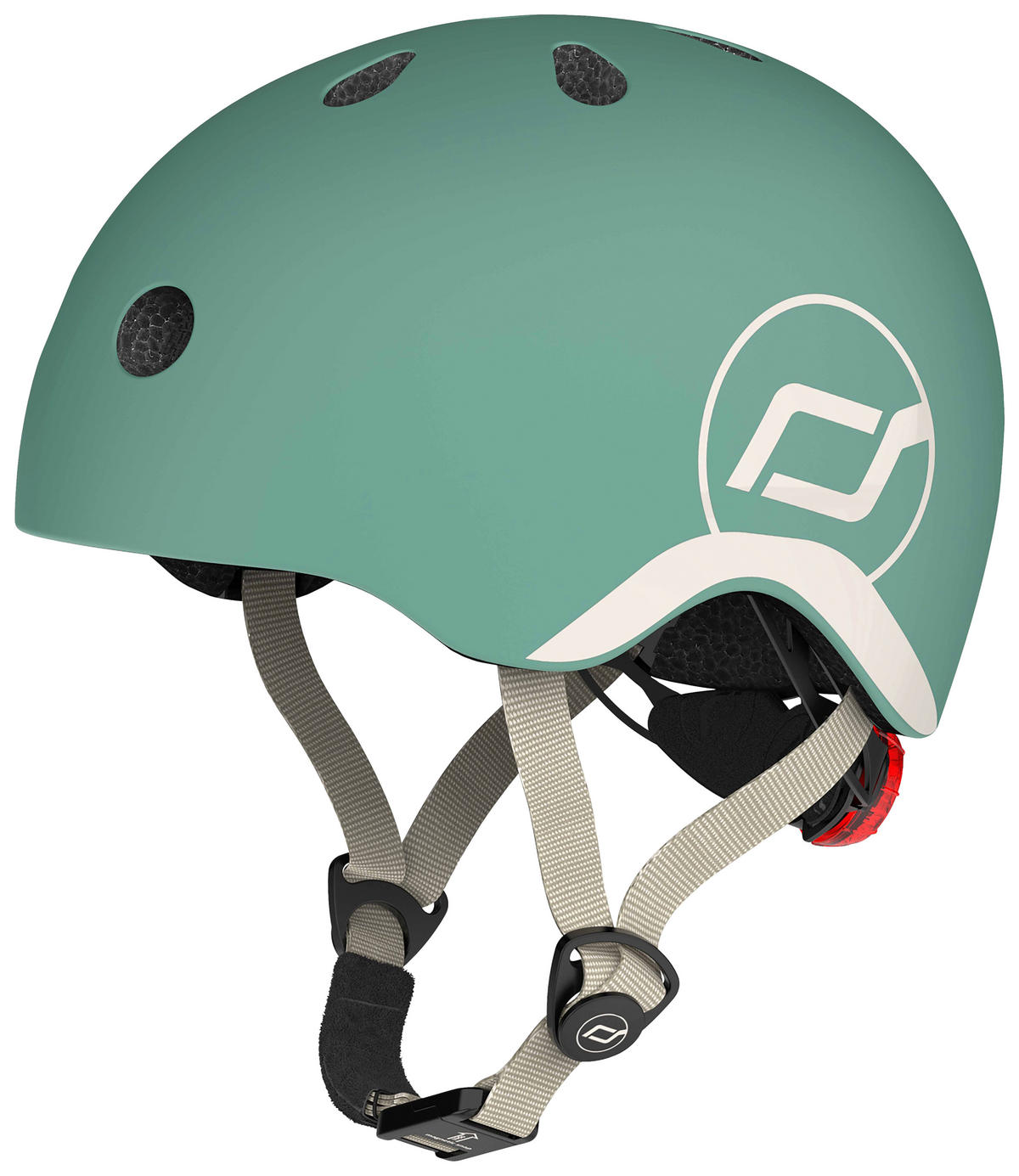 KINDERHELM XXS-S  - Dunkelgrün/Hellgrau, Trend, Kunststoff/Textil (XXS-Snull) - Scoot and Ride