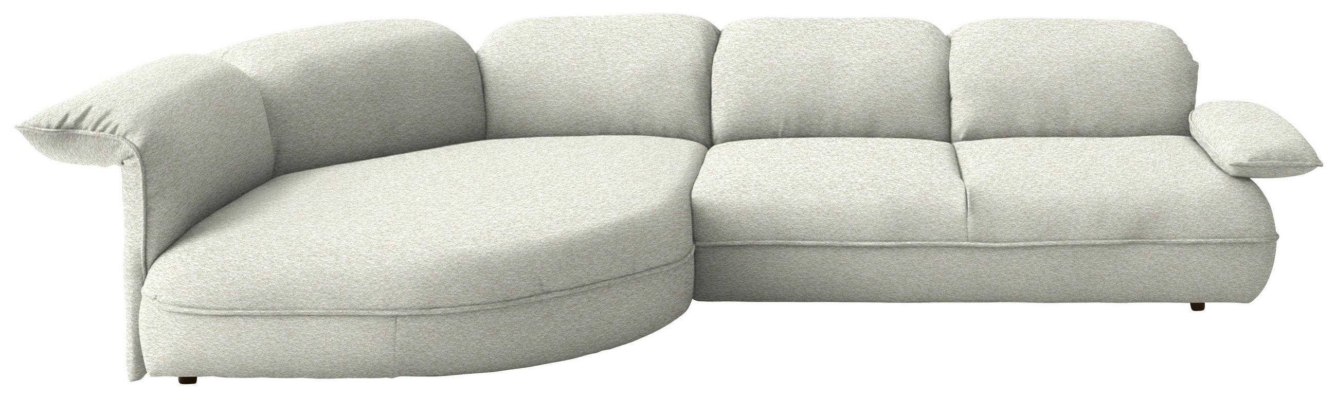 ECKSOFA Chenille Creme  - Creme/Schwarz, Design, Kunststoff/Textil (154/343cm) - Koinor
