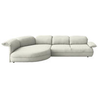 ECKSOFA Chenille Creme  - Creme/Schwarz, Design, Kunststoff/Textil (154/343cm) - Koinor